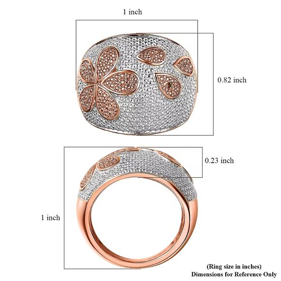 Karis Natural Champagne Diamond Accent Star Fish Ring in 18K RG Plated - Picture 5 of 6